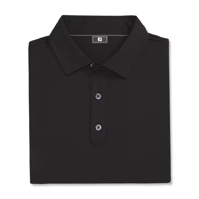 Footjoy Solid Lisle Polo Black TRADITIONAL FIT