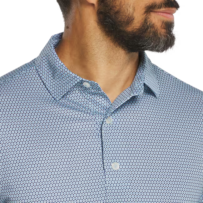 Footjoy Stellar Print Polo Navy/White/Blue