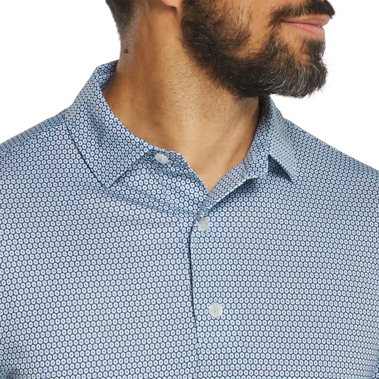 Footjoy Stellar Print Polo Navy/White/Blue