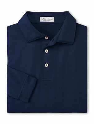 Peter Millar Solid Long-Sleeved Performance Jersey Polo