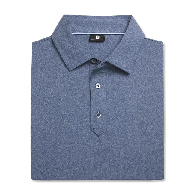 Footjoy Solid Lisle Polo Heather Navy TRADITIONAL FIT