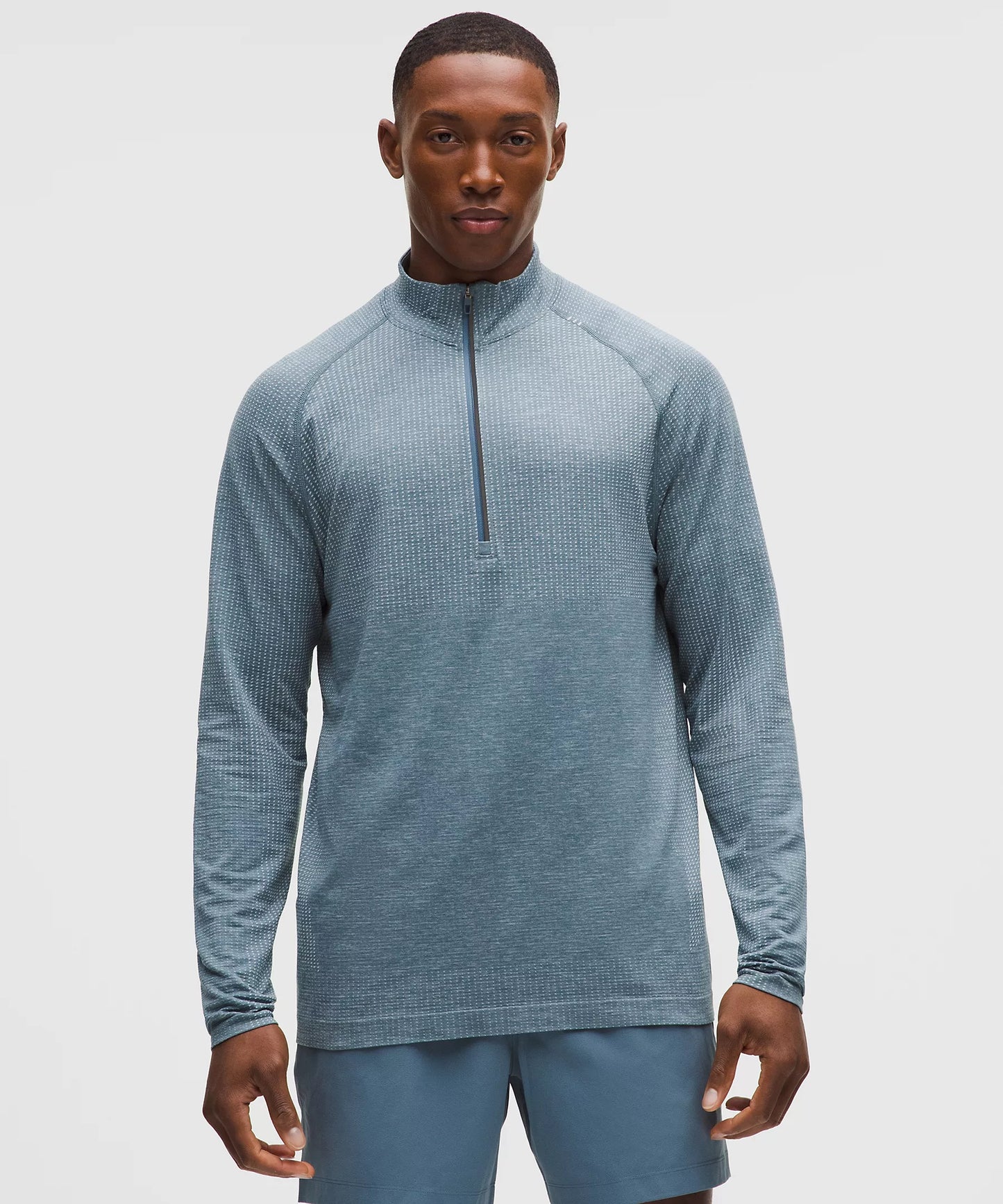 Lululemon Metal Vent Half Zip Polo Pastel/Steel Blue