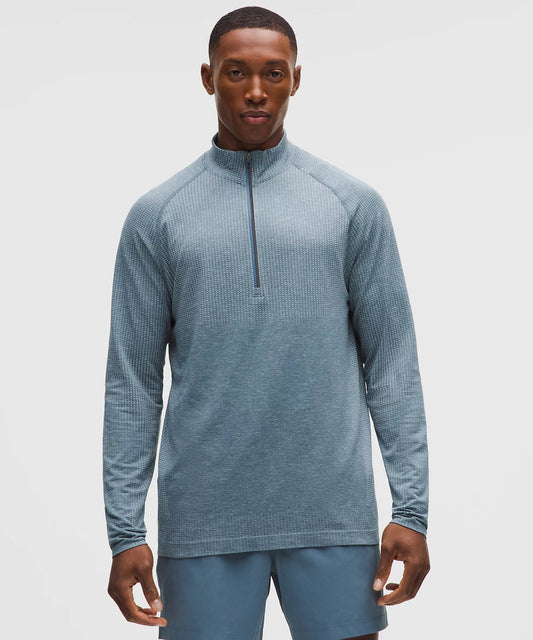 Lululemon Metal Vent Half Zip Polo Pastel/Steel Blue