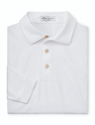 Peter Millar Solid Long-Sleeved Performance Jersey Polo